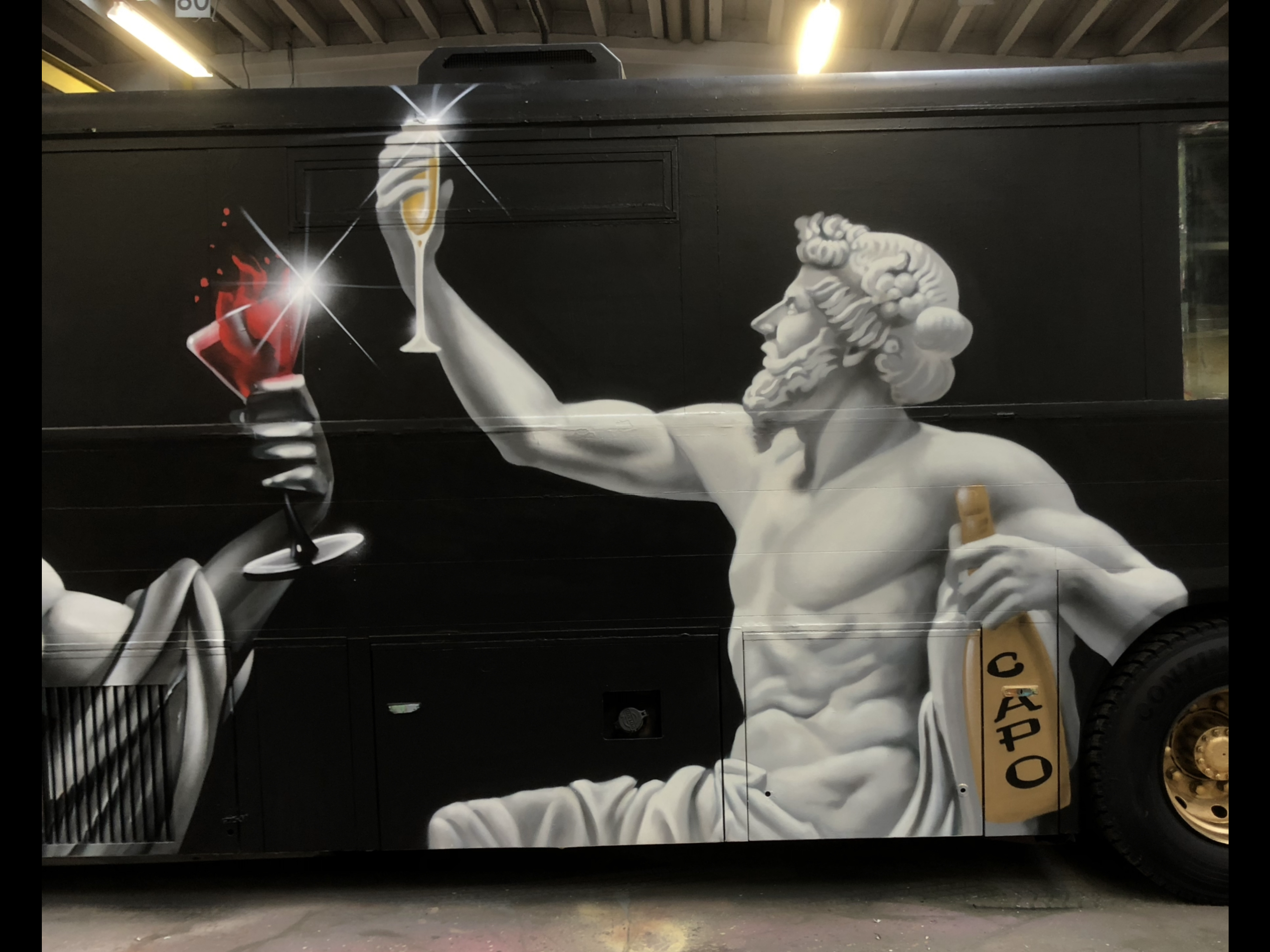 Figurativ veggkunst med Apollo-motiv